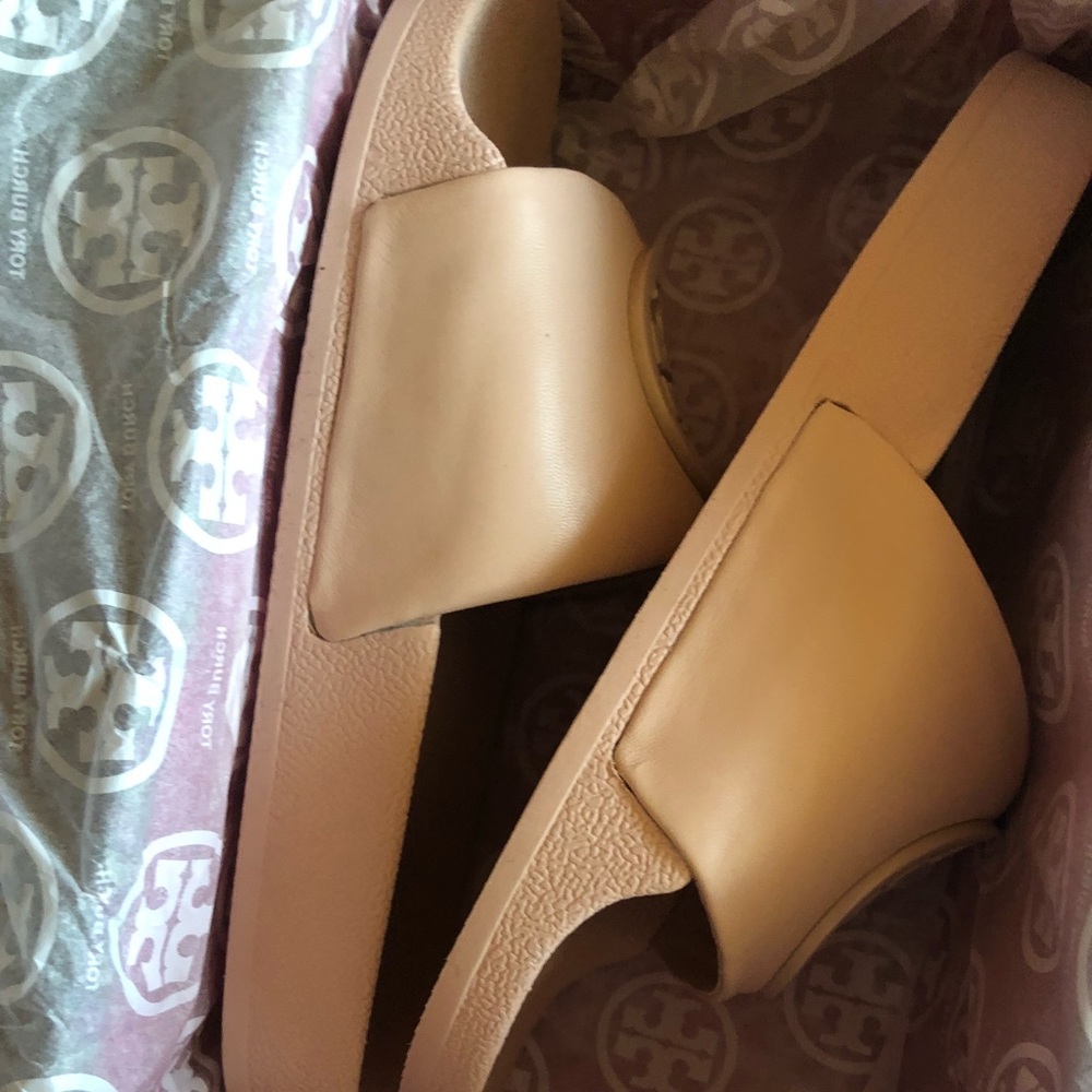 Pink Tory Burch slides